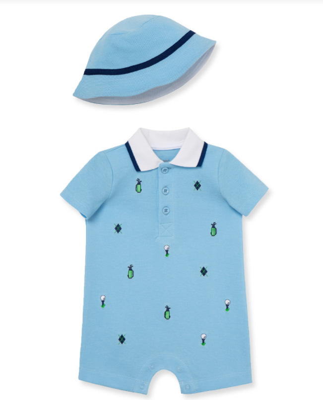 Golf Romper & Hat  Blue