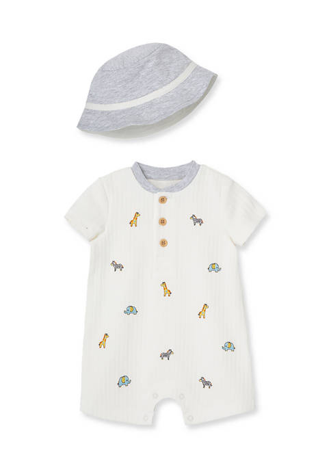 Safari Romper & Hat  Ivory