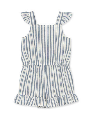 Navy Stripe Woven Romper