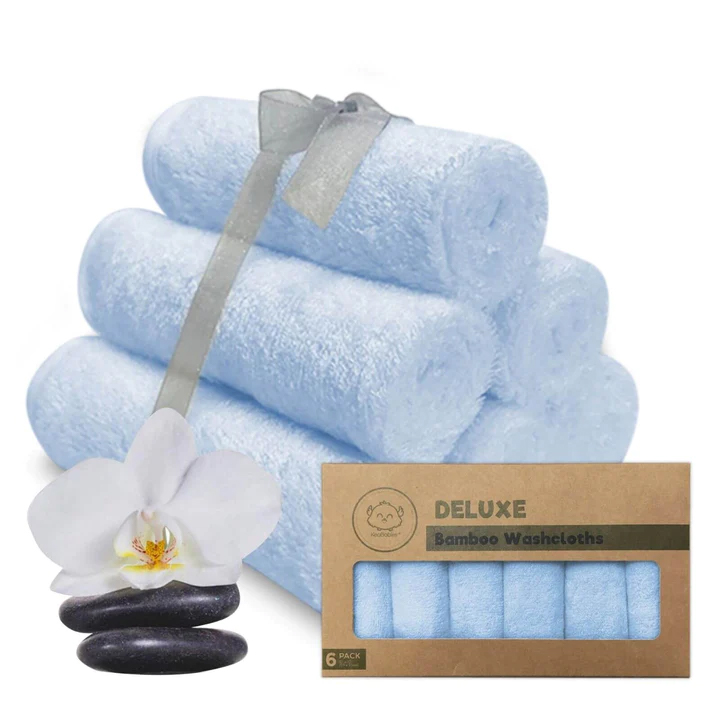 KeaBabies Washcloths Blue