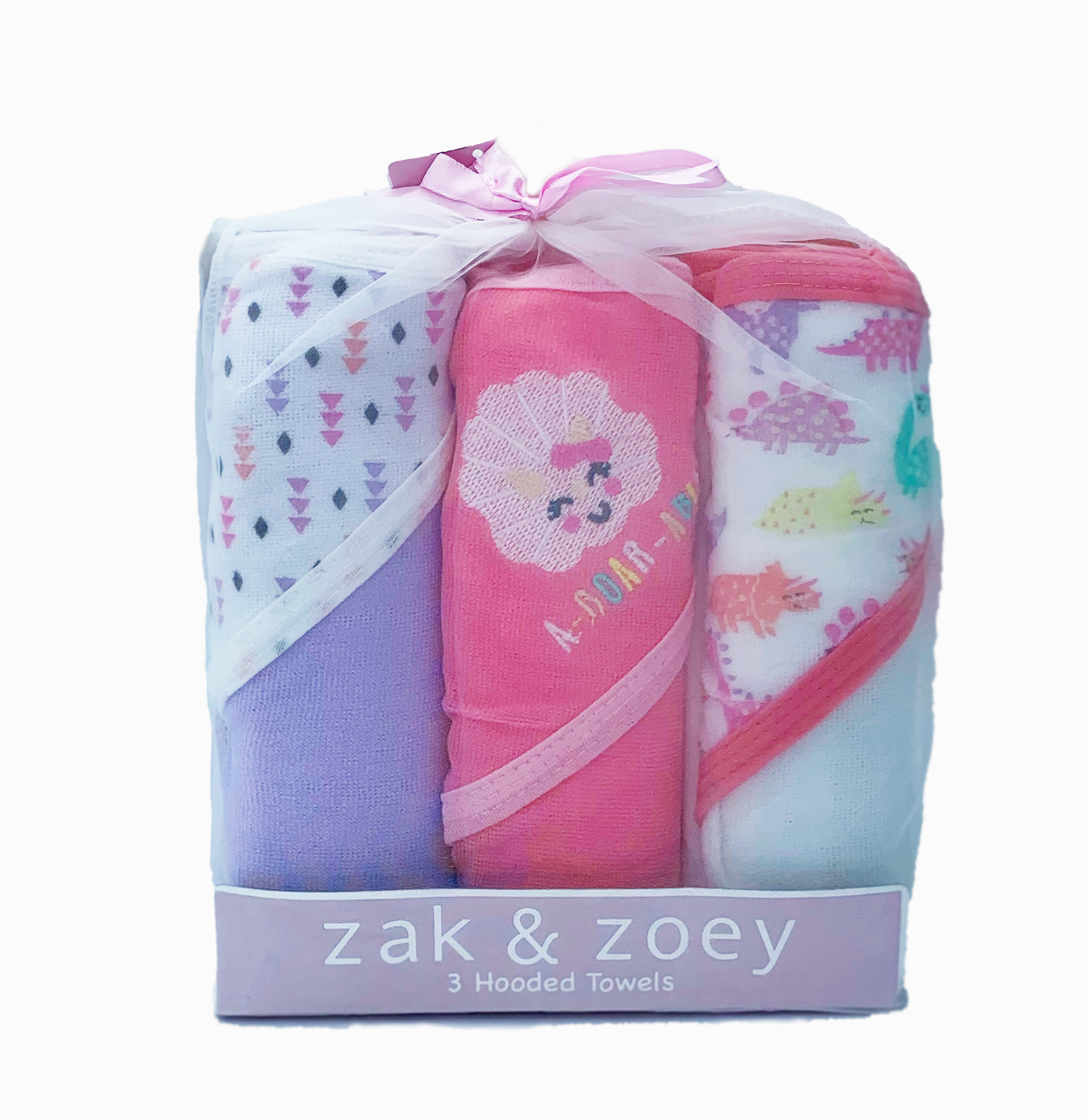 Zak and Zoey 3pk Towels Girl