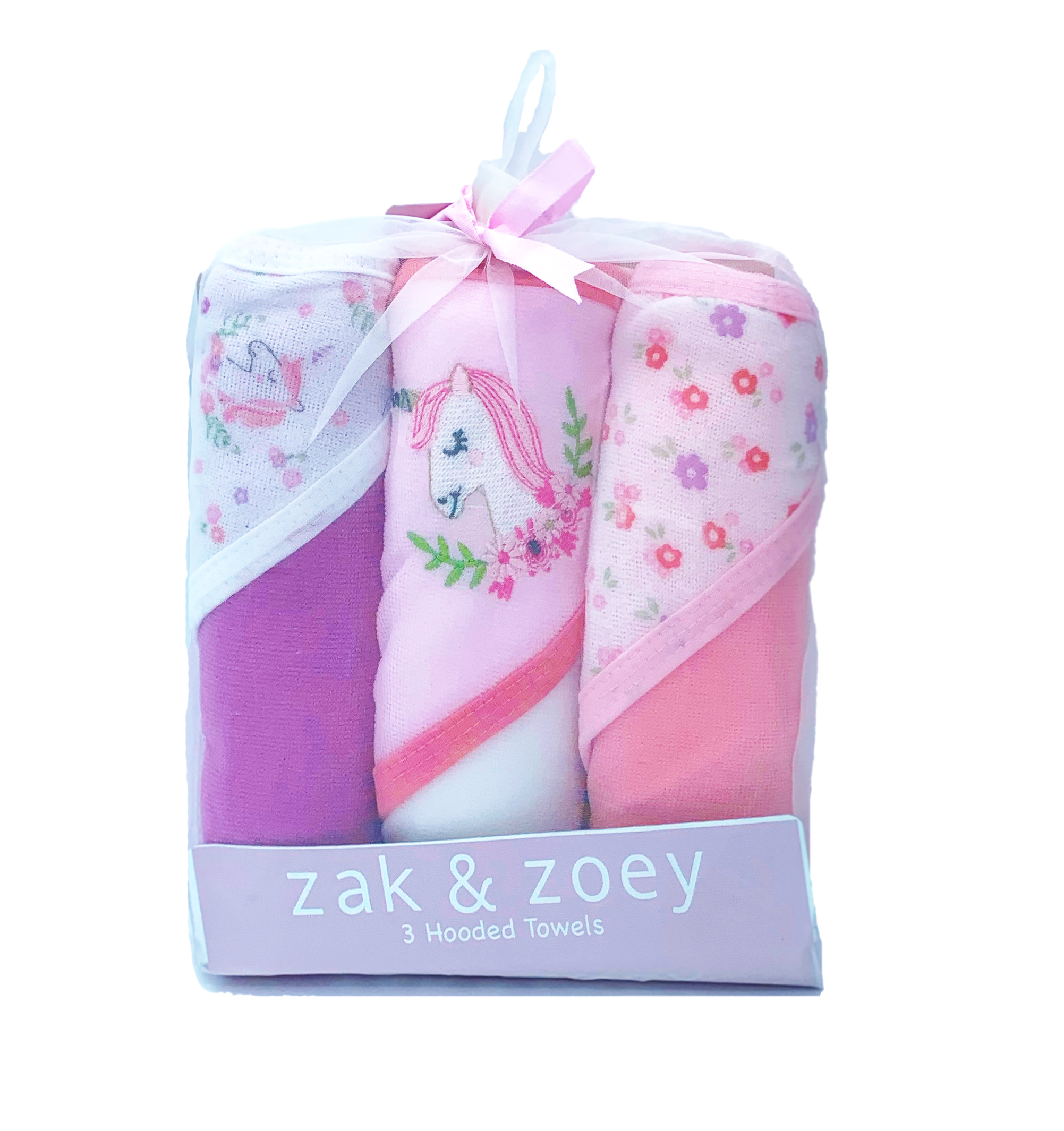 Zak & Zoey 3pk Hooded Towel