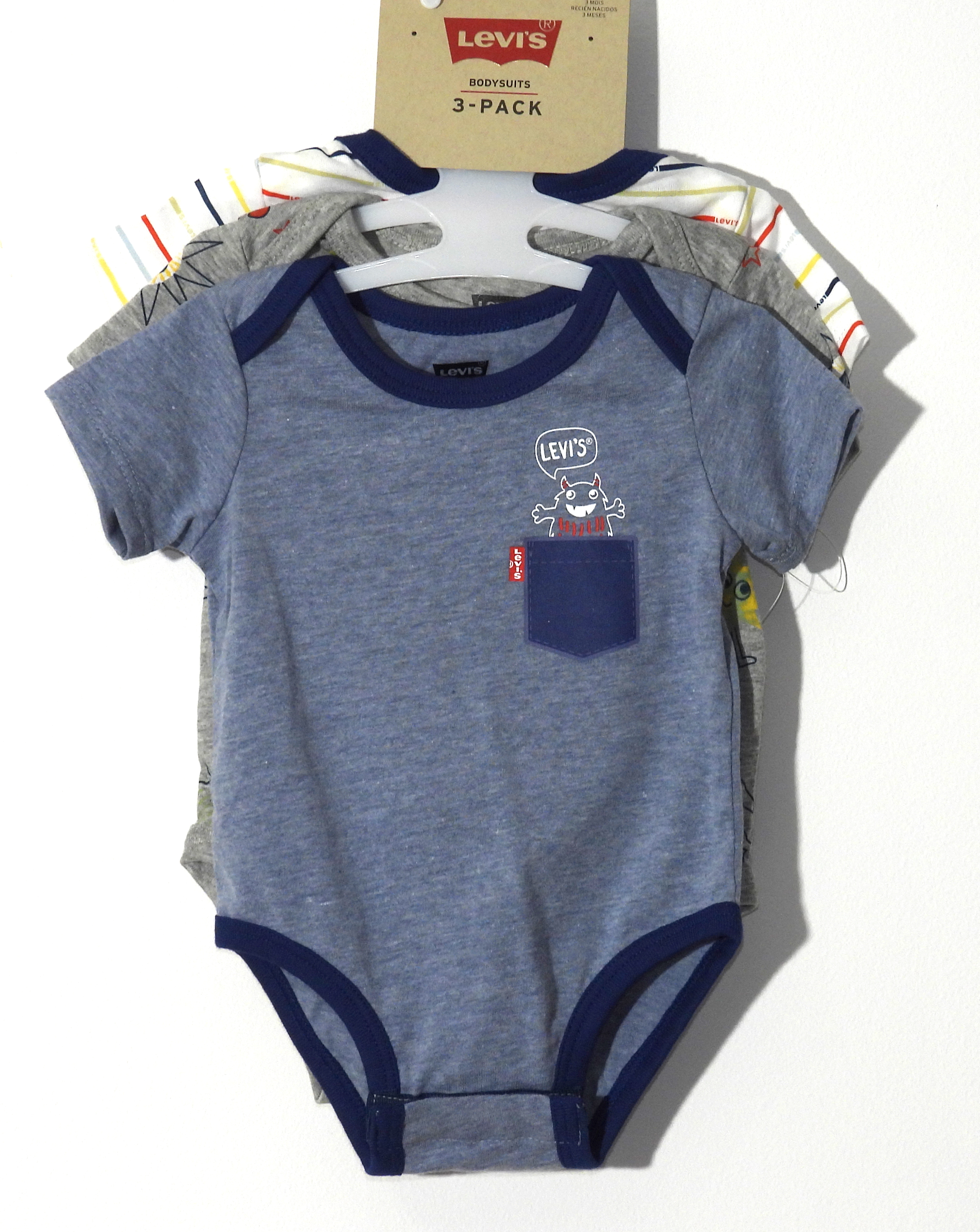 Levis 3pk Bodysuits