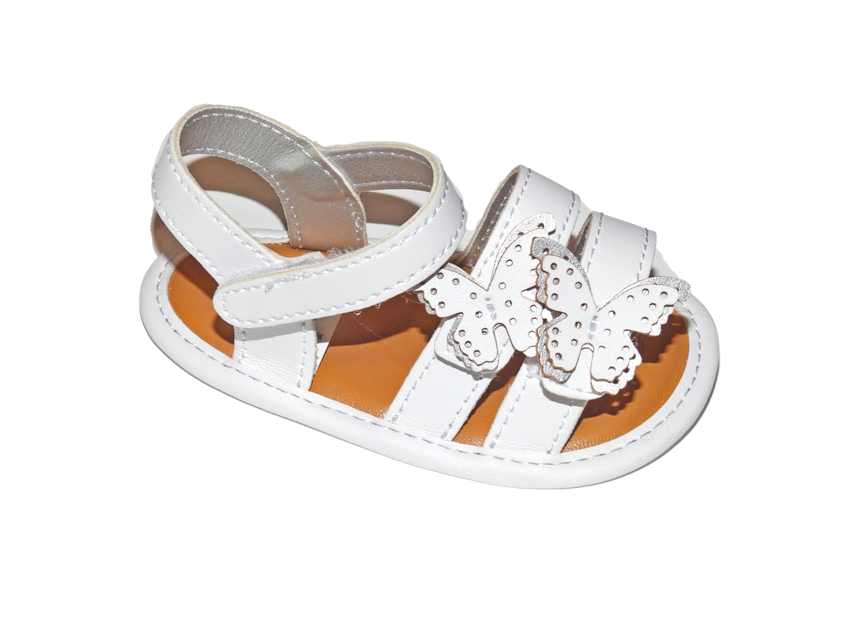 White Strap Sandal W Butterfly