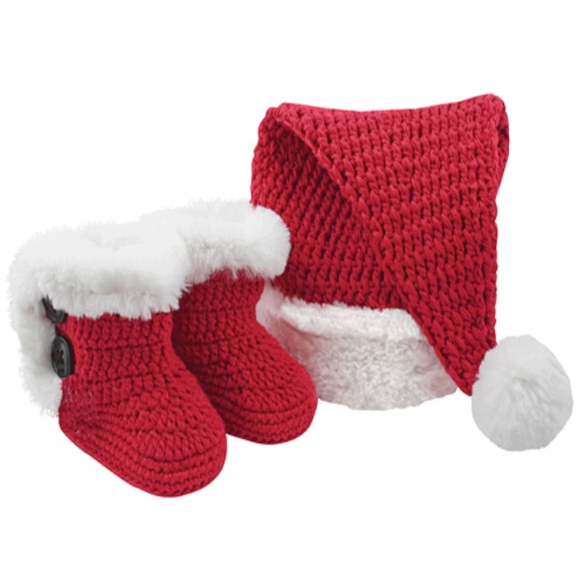 CROCHET SANTA HAT & BOOTIES