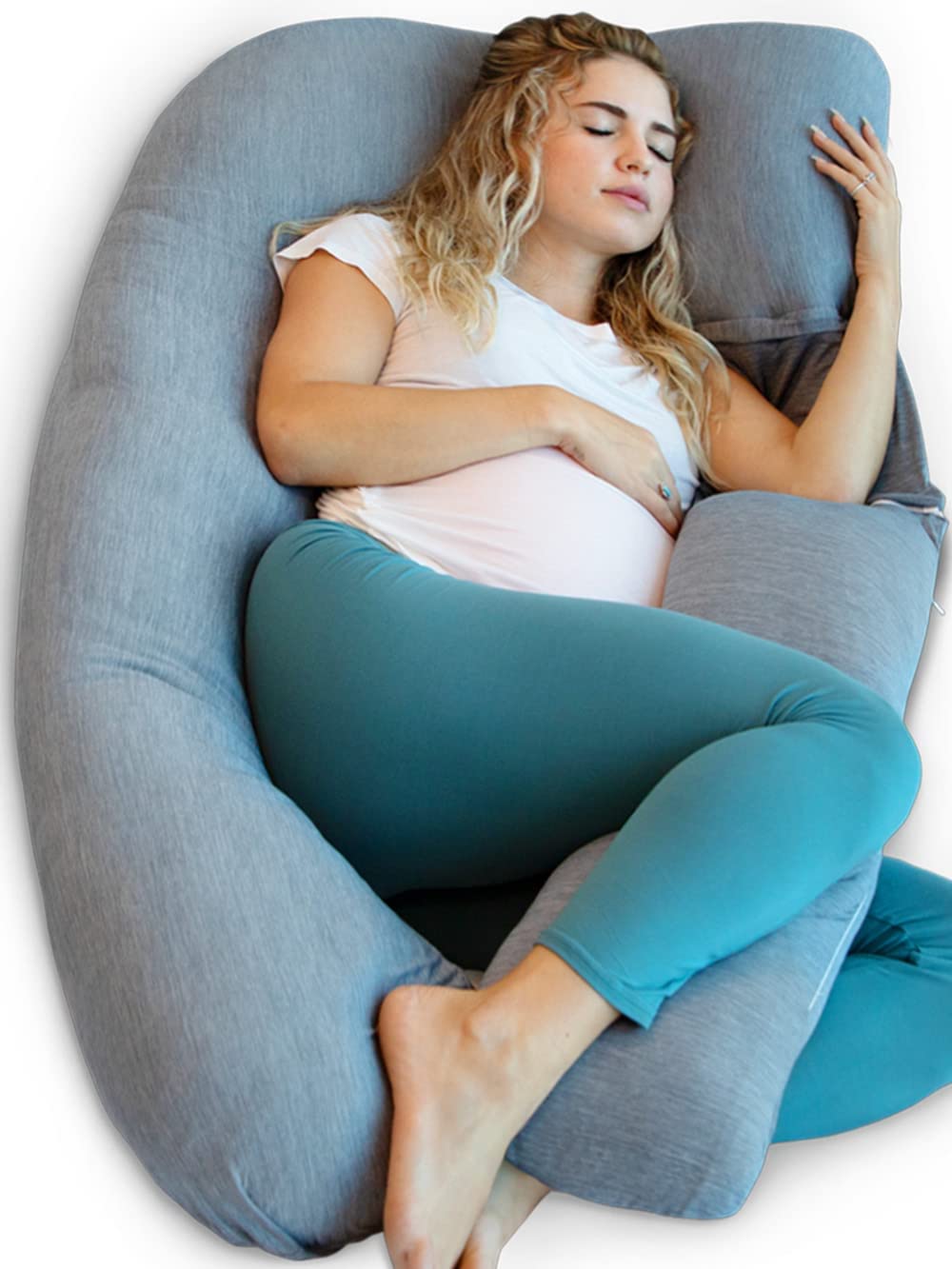 U SHAPED BODY PILLOW DARK GREY