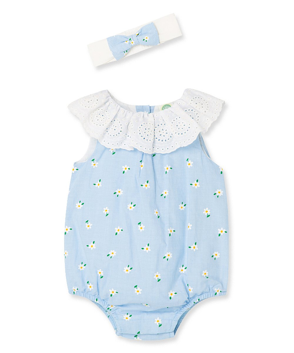 Daisy Eyelet Bubble  Blue