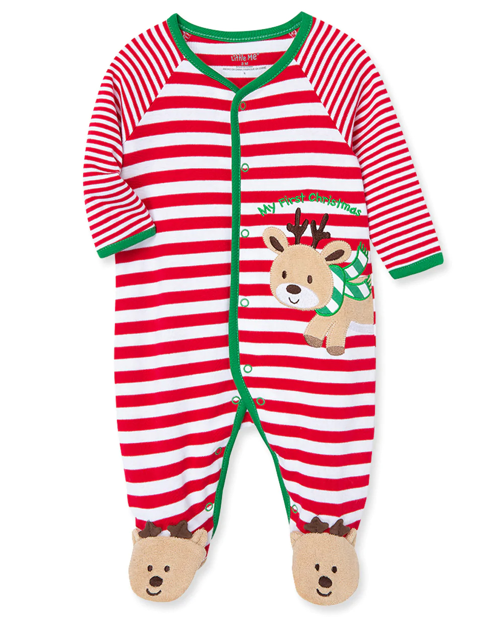 Reindeer Stripe Footie
