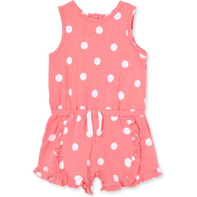 Polka Dot Knit Romper  Pink