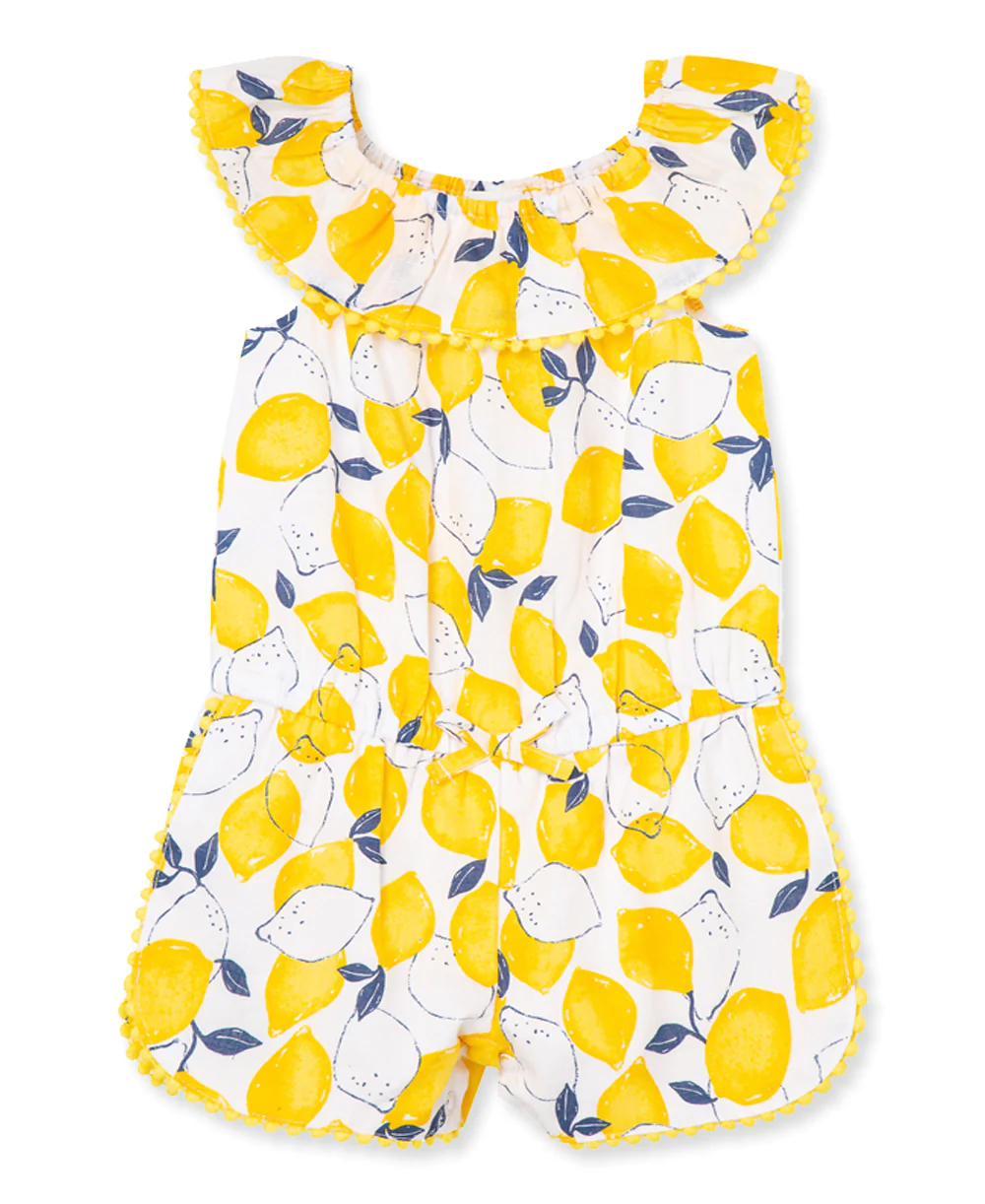 Lemon Woven Romper  Yellow