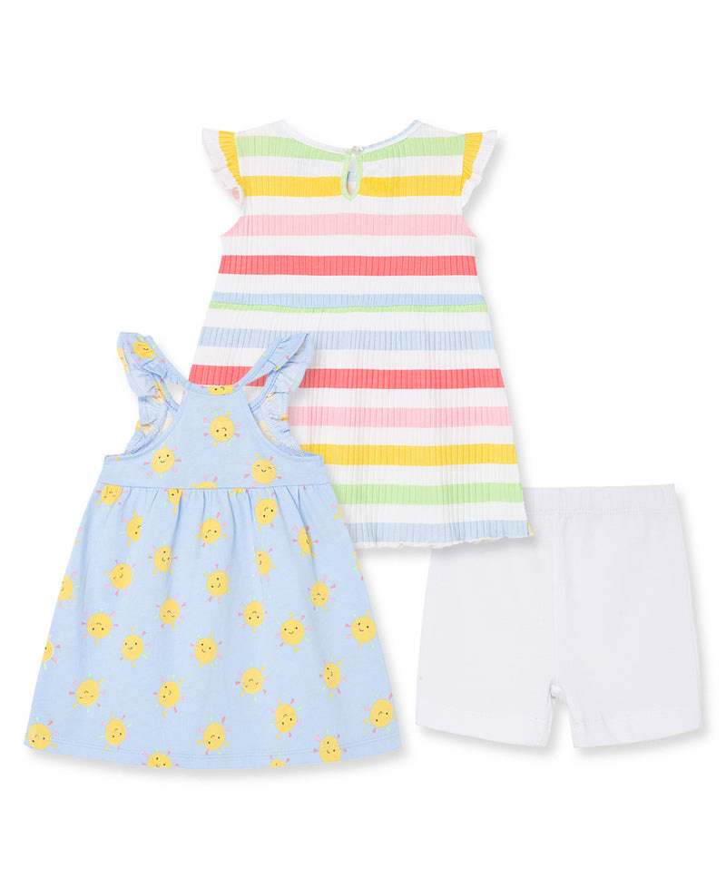 Rainbow Knit Dress Set  Blue