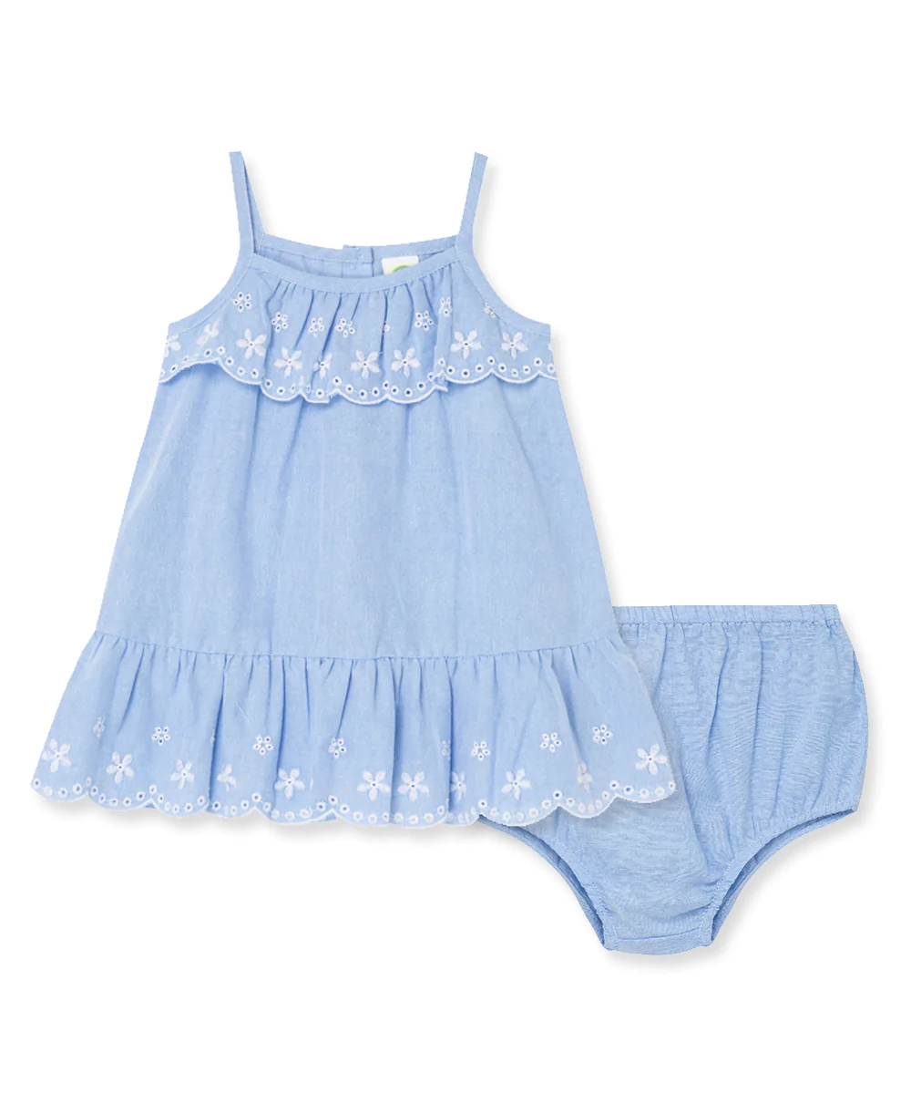 Embroidered Sundress  Blue