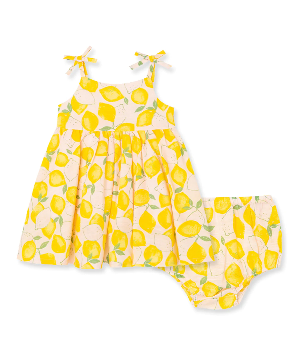 Lemon Stripe Sundress  Pink