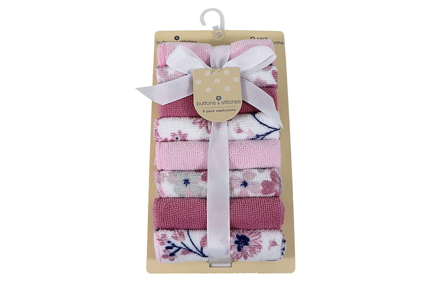 Buttons & Stitches 8pk Washcloth