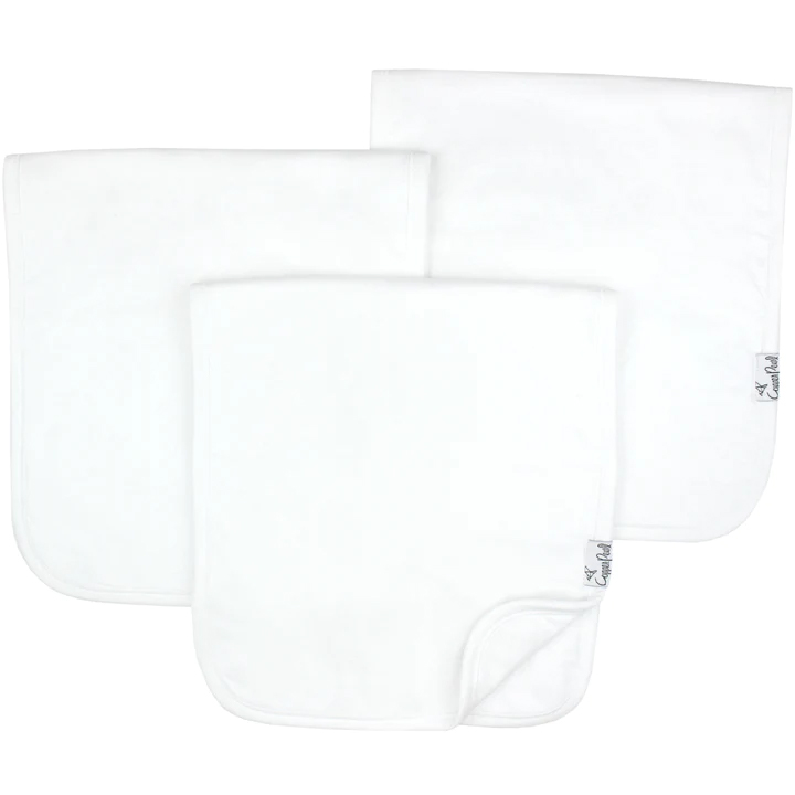WHITE BURP CLOTH SET 3PK