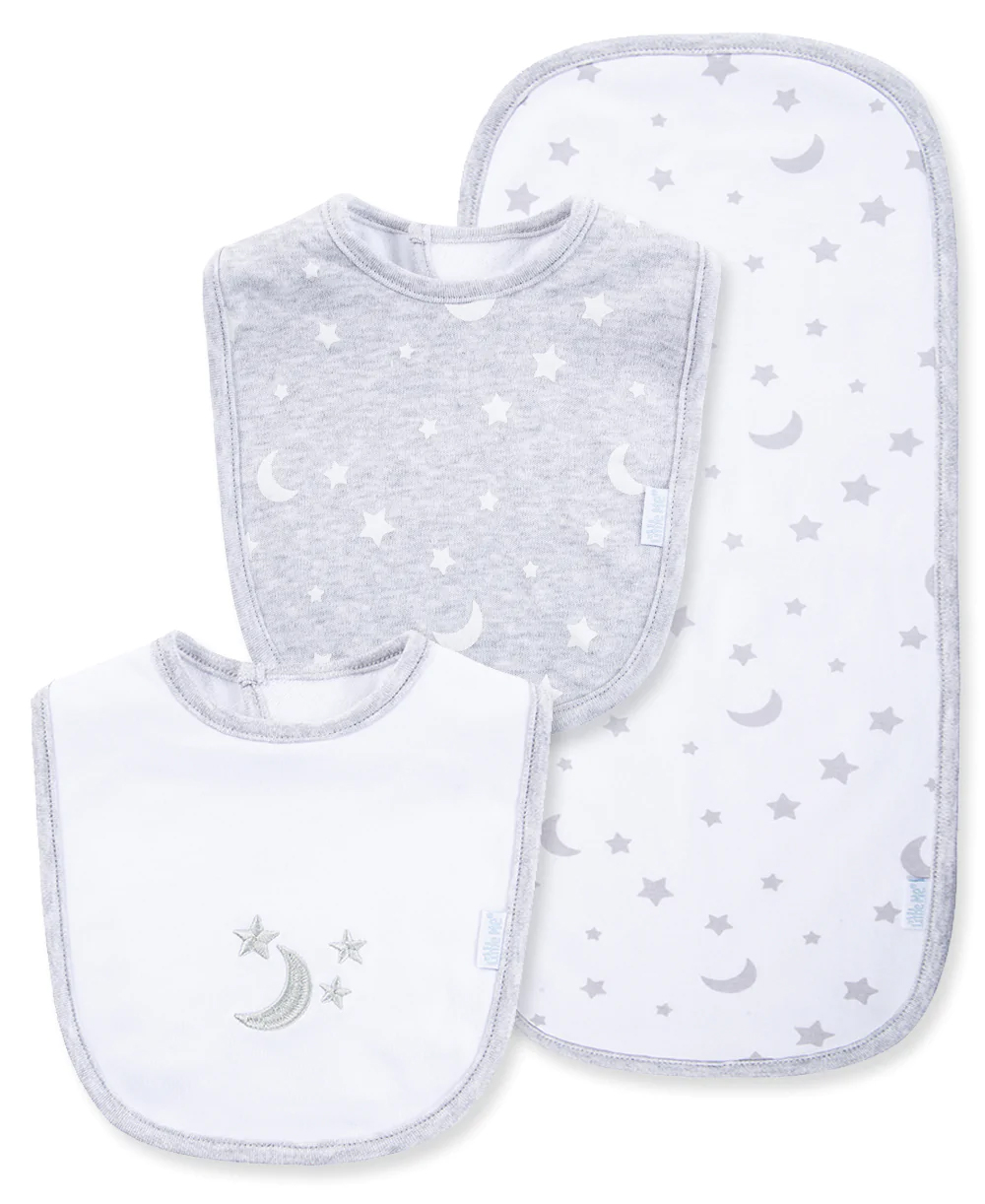 Moon & Starts Bib Burp Set