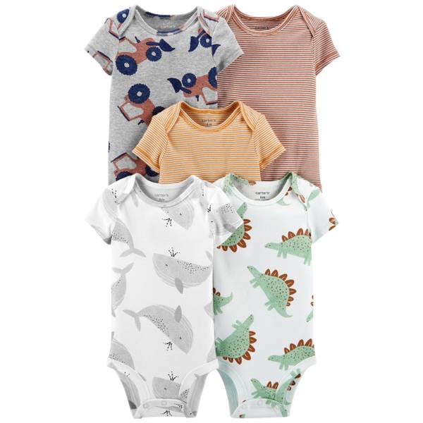 CARTERS 5PK ONESIES DINO