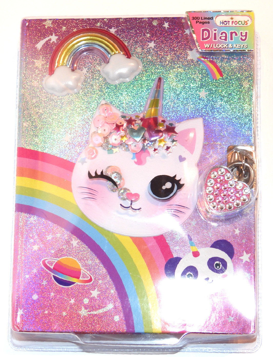 Diary with Lock & Keys-Caticorn