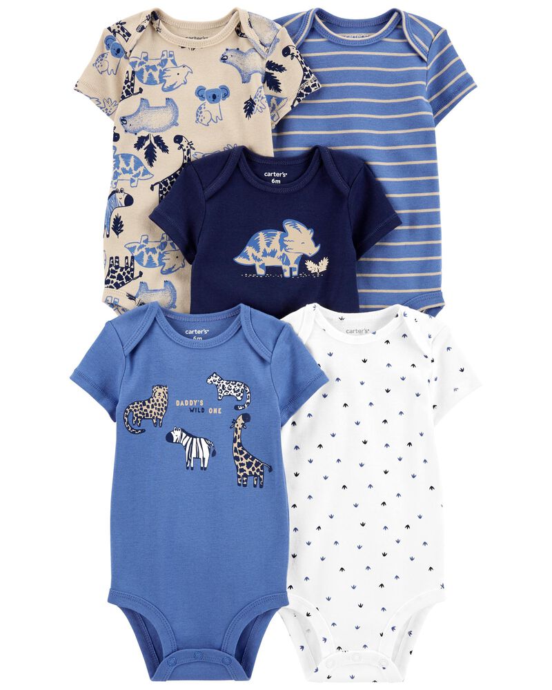 CARTERS 5PK ONESIES WILD ONE