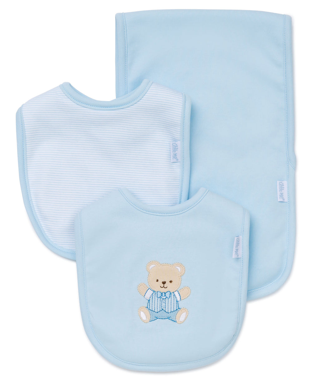 CUTE BEAR BIB/BURP SET