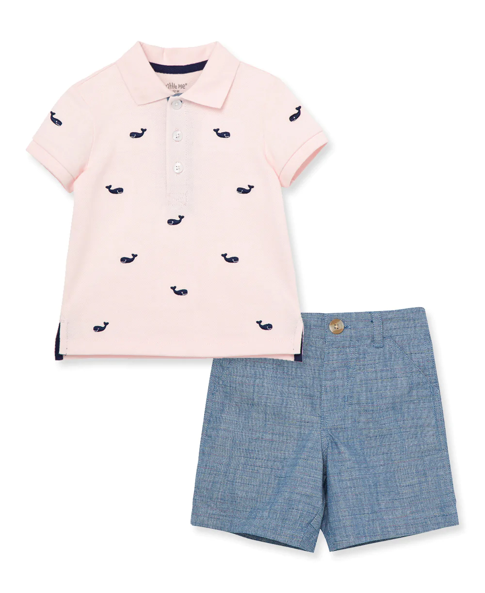 Whale Polo Short Set  Navy