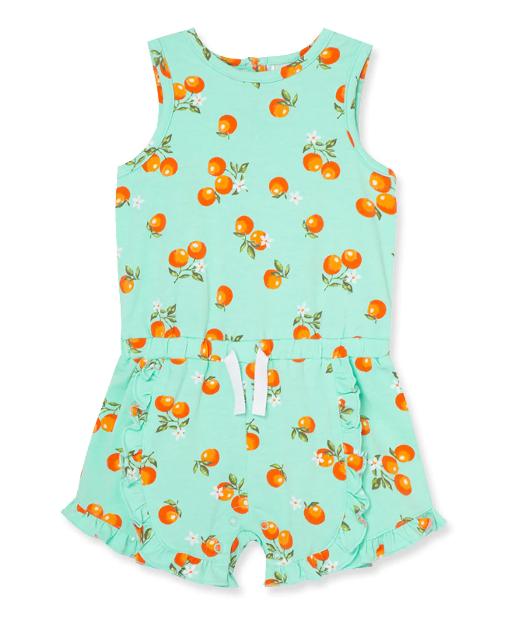 Citrus Knit Romper  Aqua