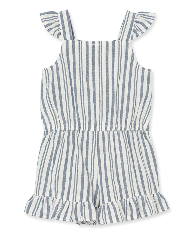 Navy Stripe Woven Romper