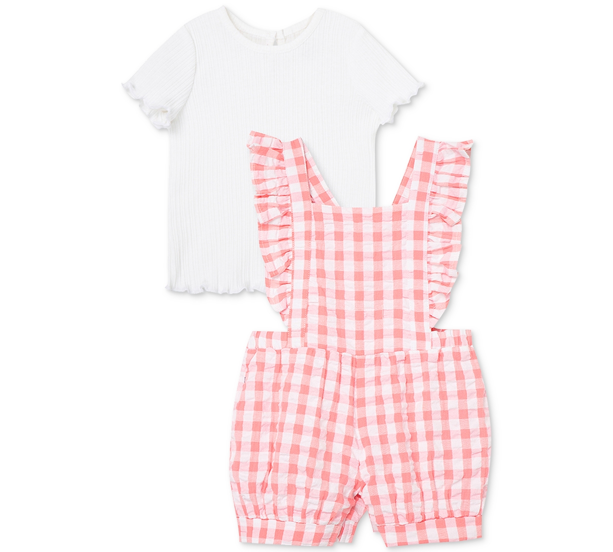 Gingham Shortall Set  Rose