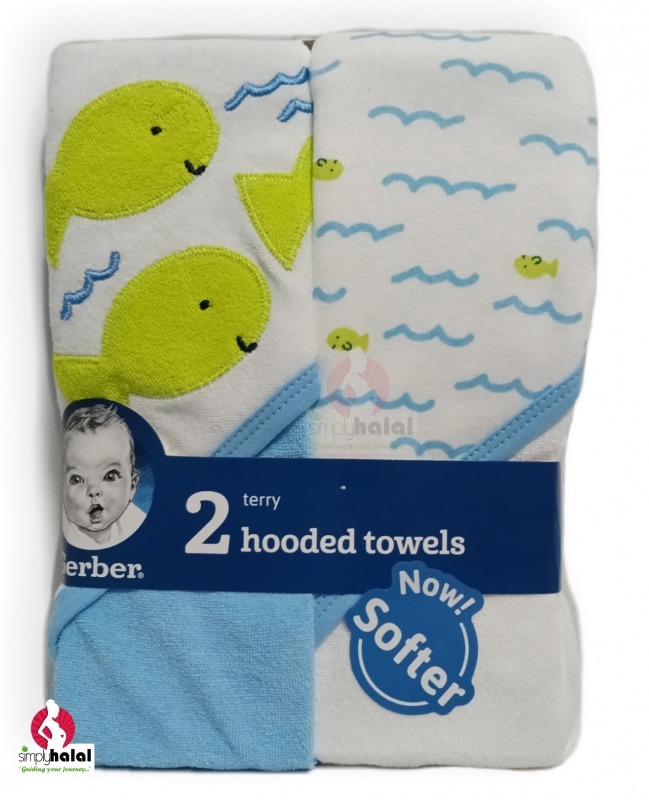 Gerber 2pk Hooded Towel Boy