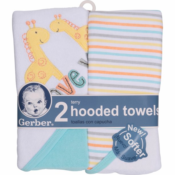 Geber 2pk Hooded Towel Boy