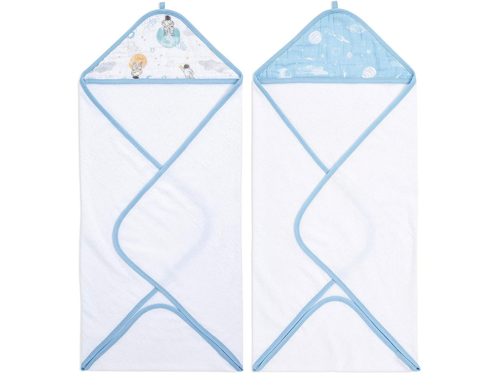 Hooded Towel 2pk Space Explorer