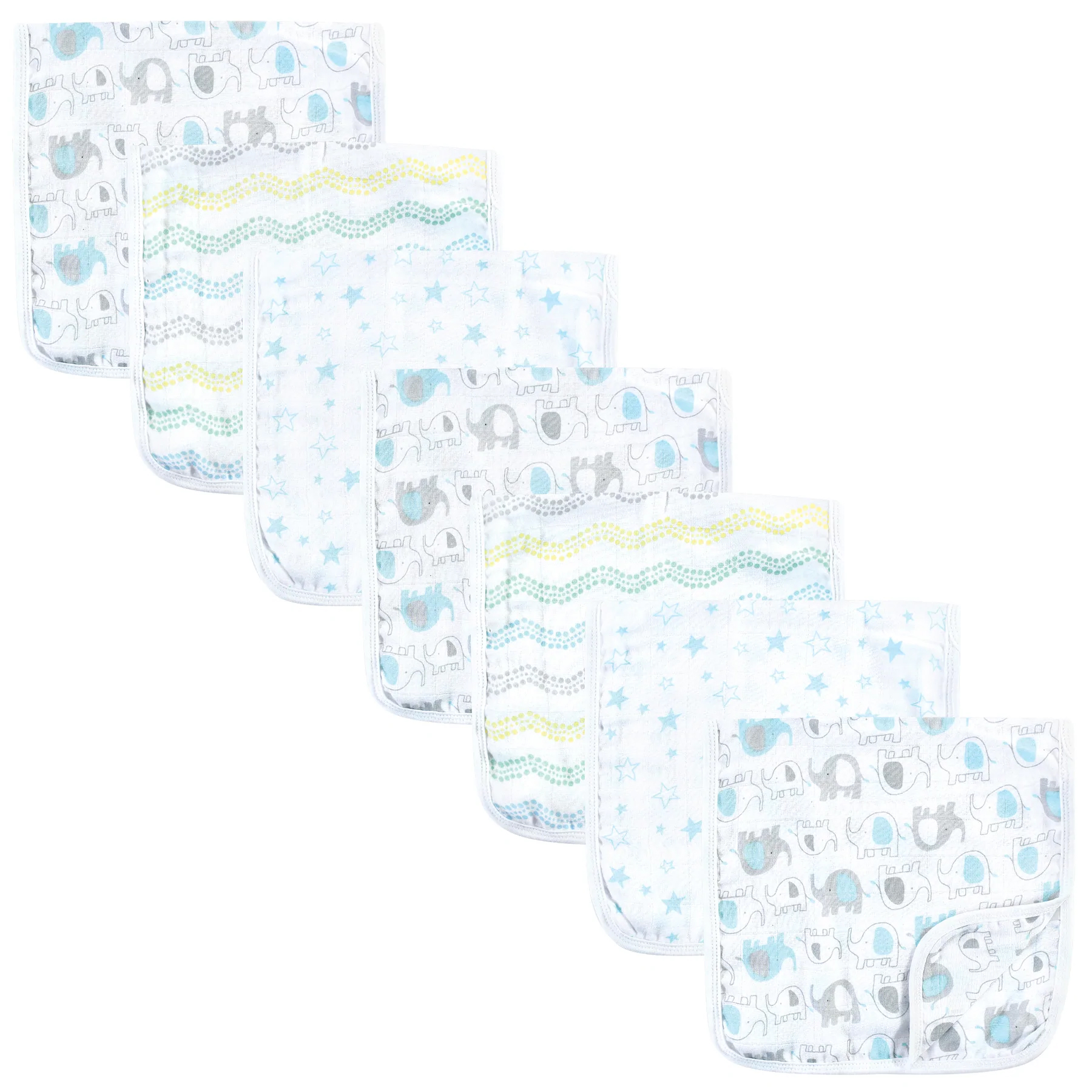 Muslin Burp Cloth 6pk Elephant