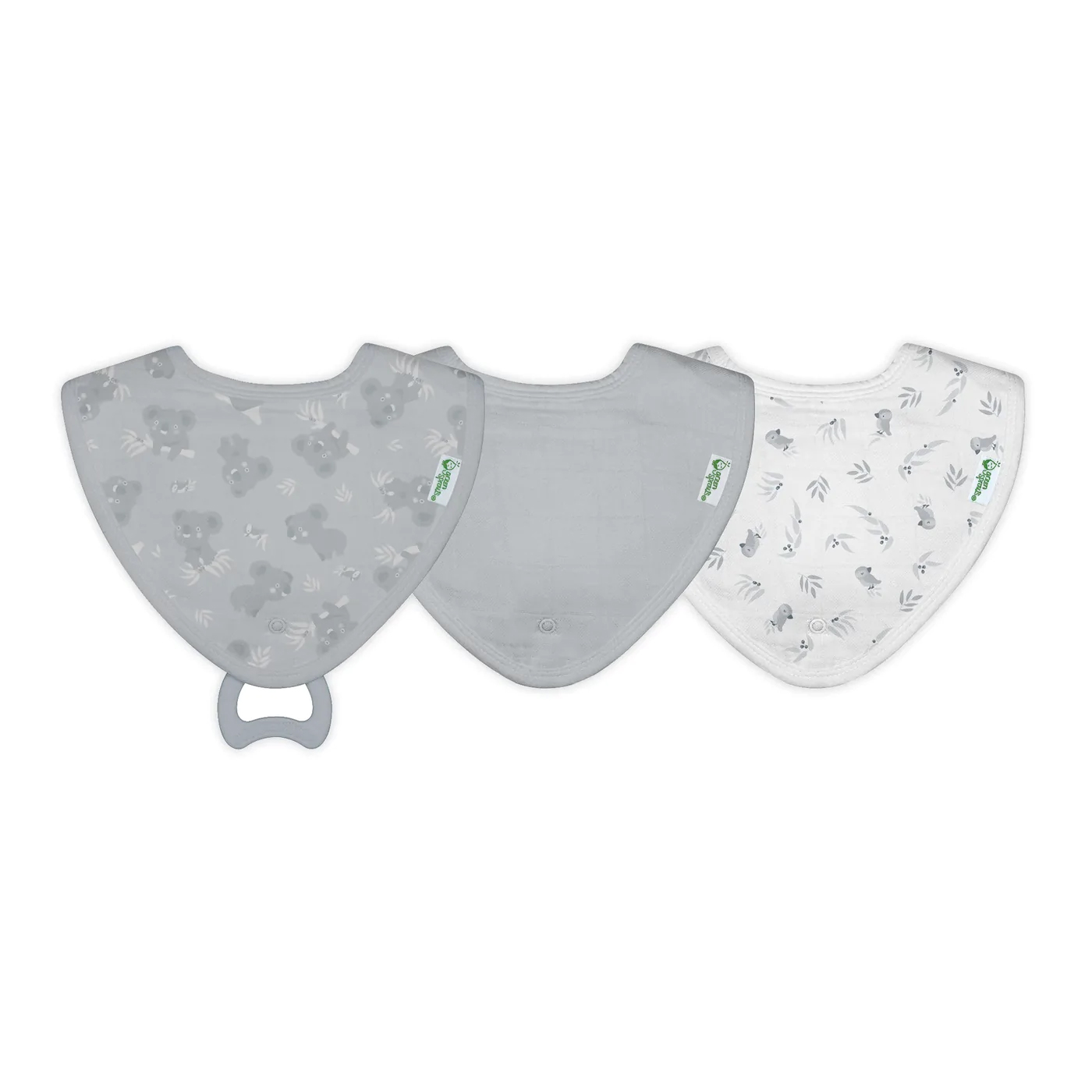 3pk Muslin Bib Gry Koala 0-12m