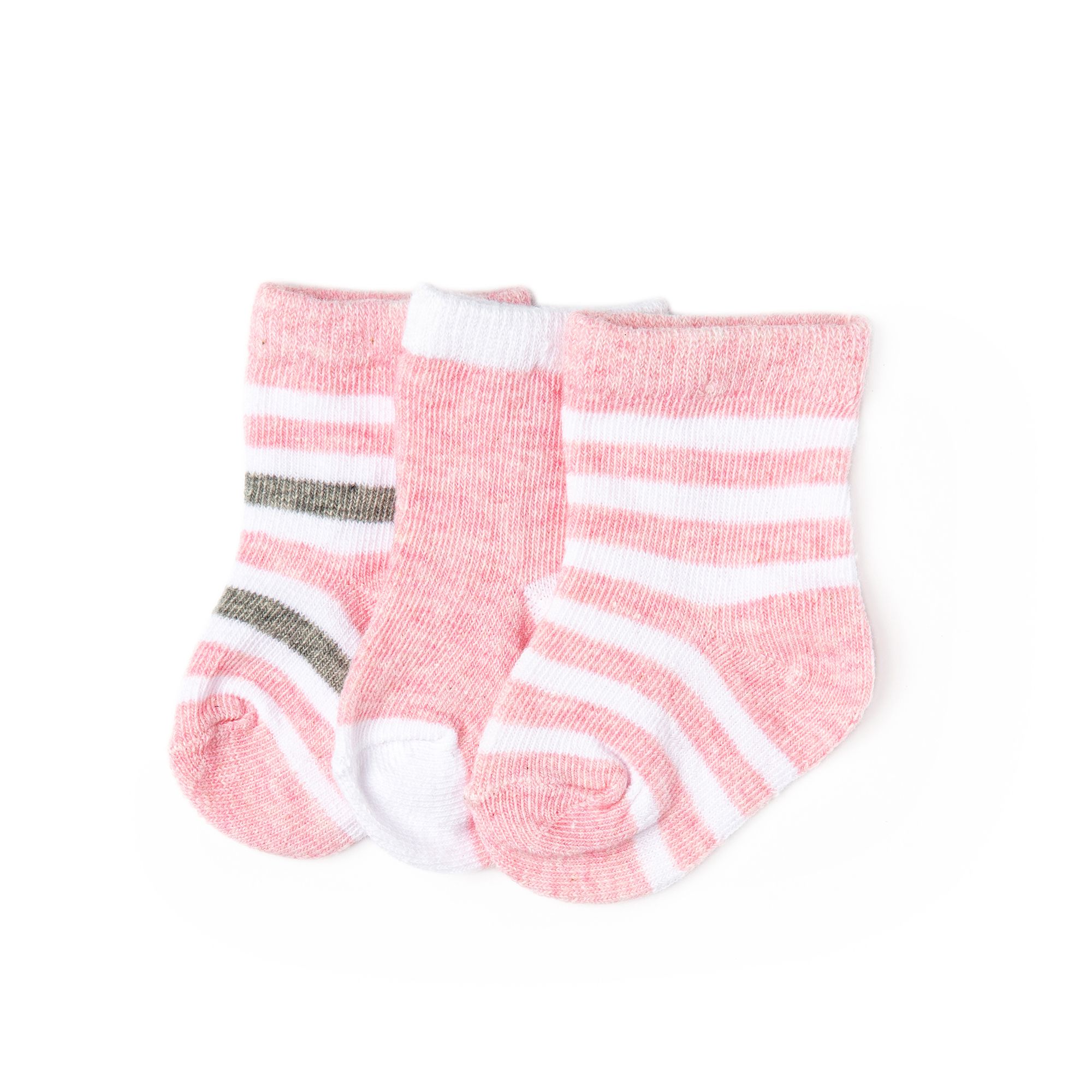 3PK Stripe Socks Set Pink