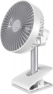 USB RECHARGABLE CLIP FAN WHT