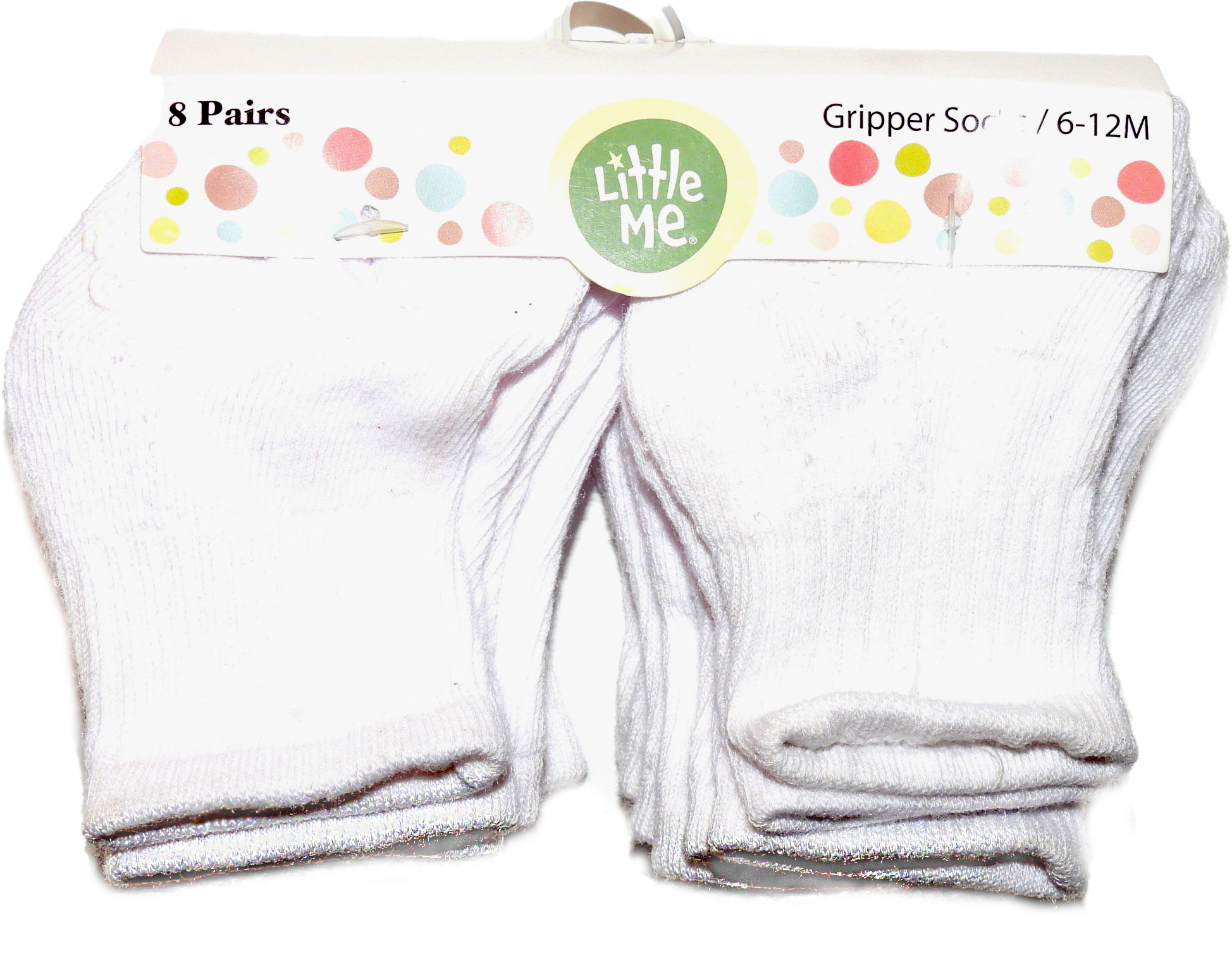 Half Cushion Socks Wht 8pk