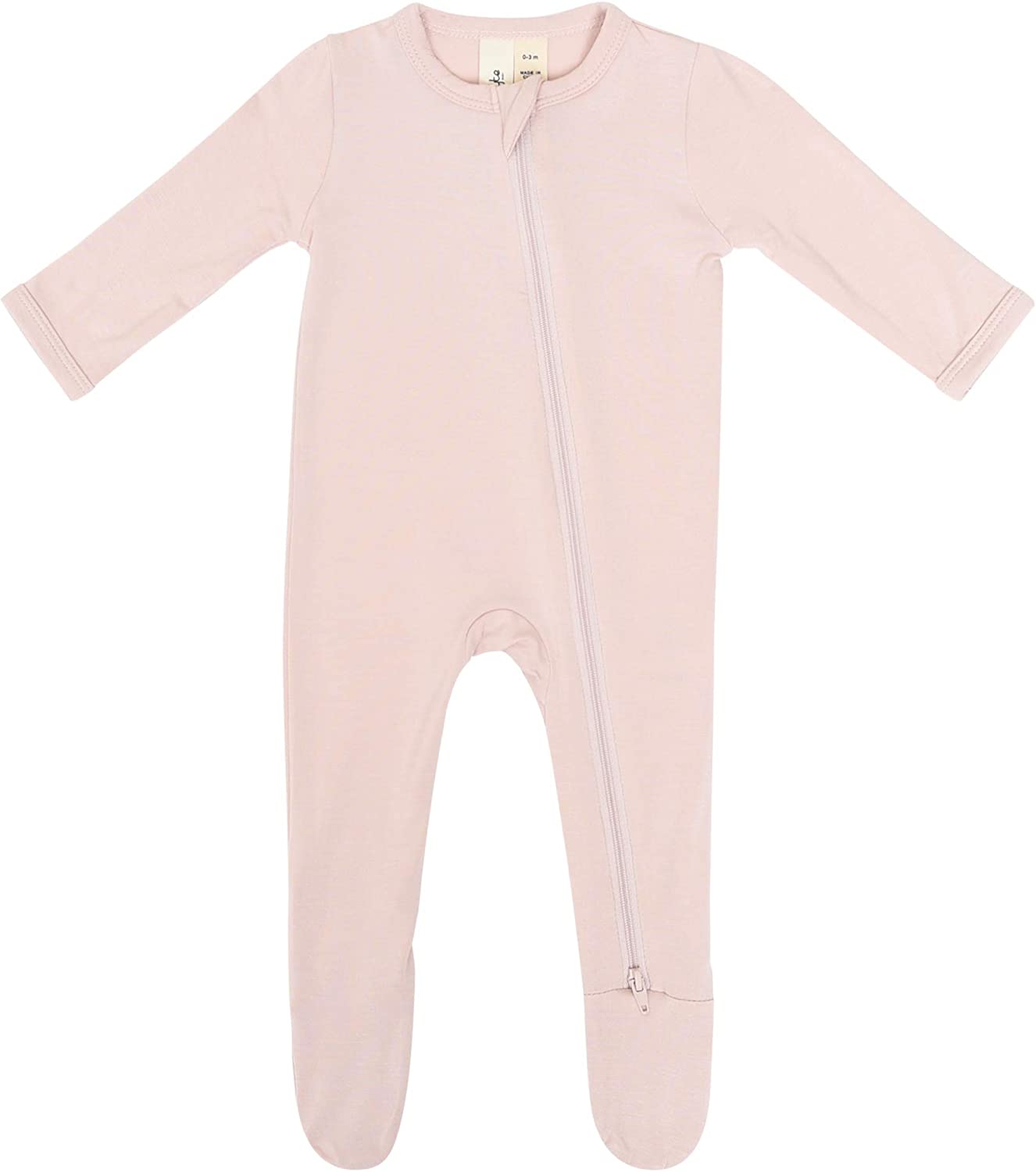 PEACHY PINK ZIPPERED FOOTIE