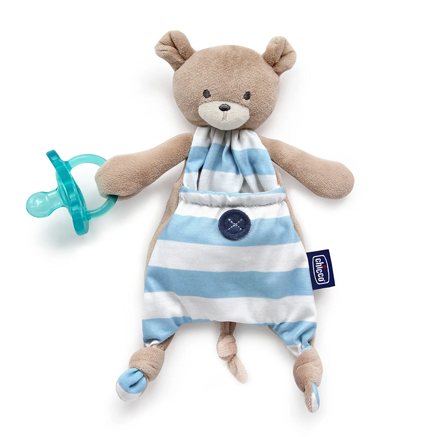 Soft Pacifier Lovey, Blue Bear