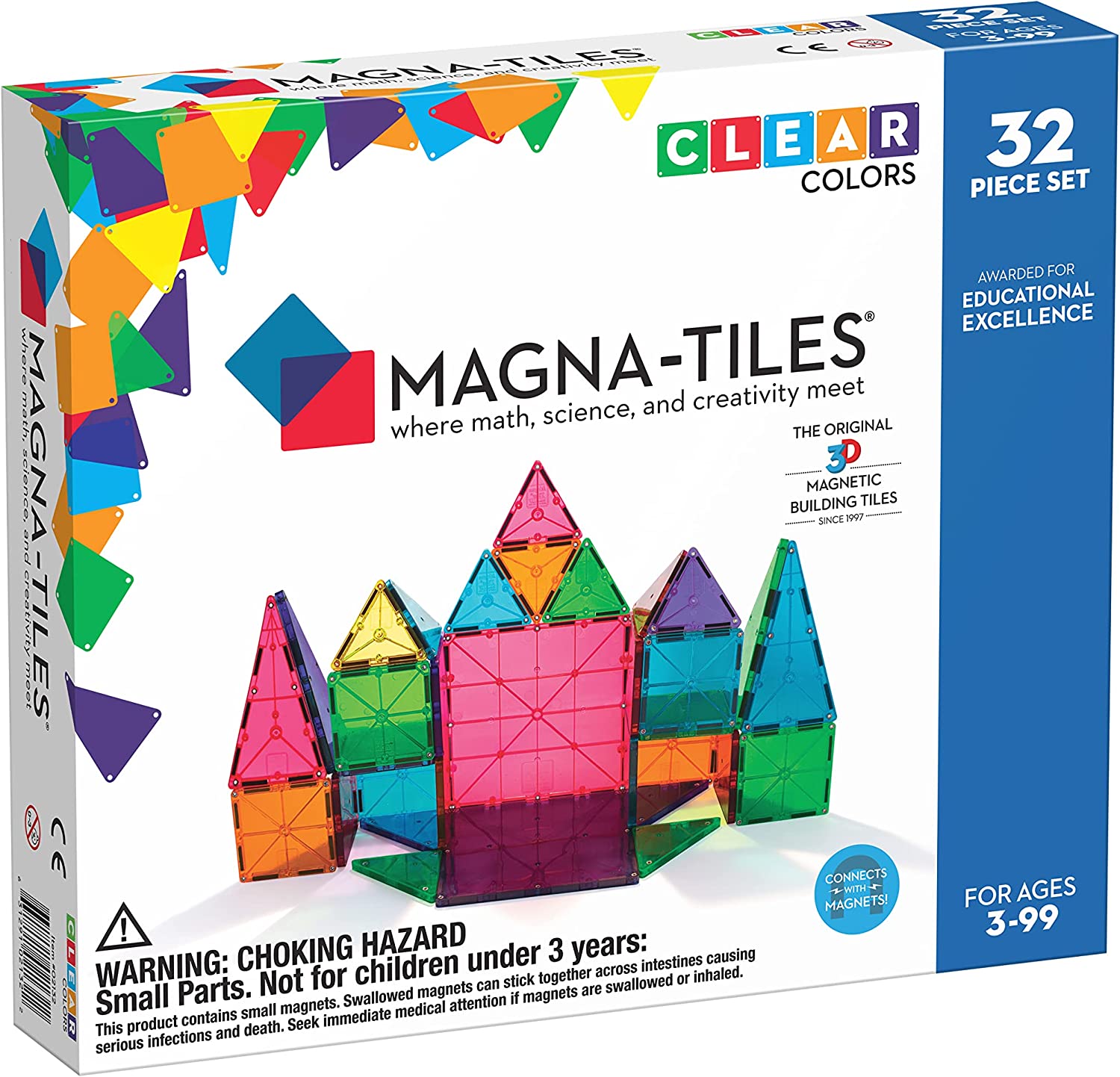 Magna-Tiles Clear Colors 32 pc