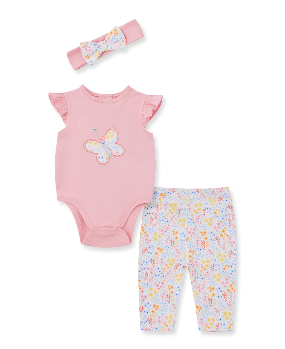 Butterfly Bsuit-Pant Pink