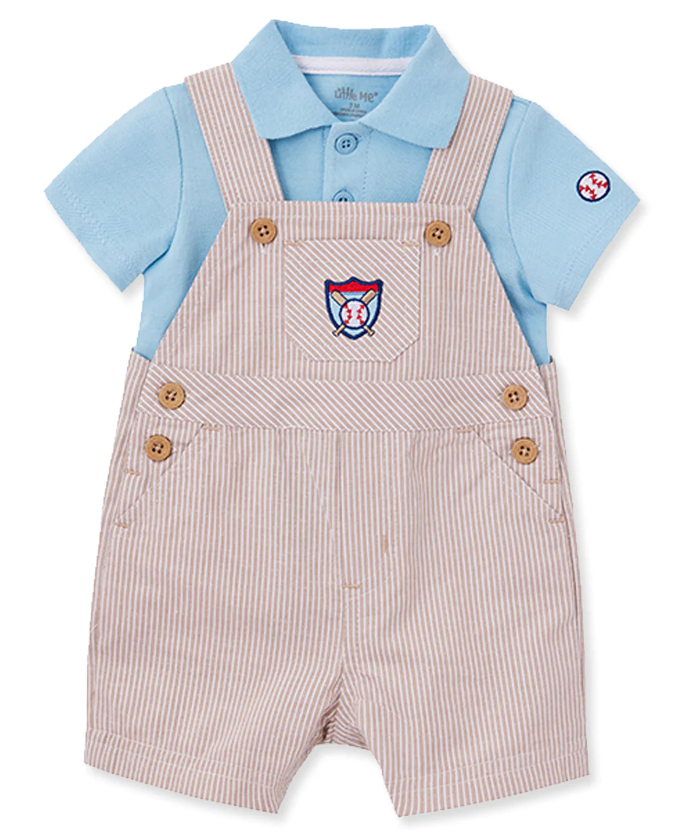 Baseball Shortall Set Tan