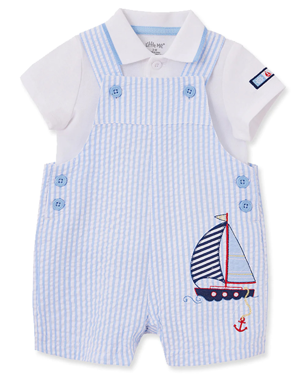 Sailboat Shortall Set Blue