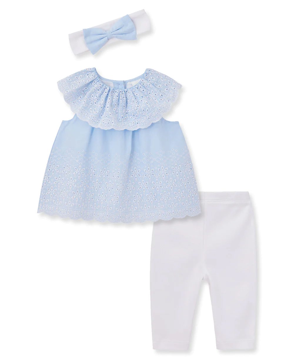 Chambray Eyelet Set White