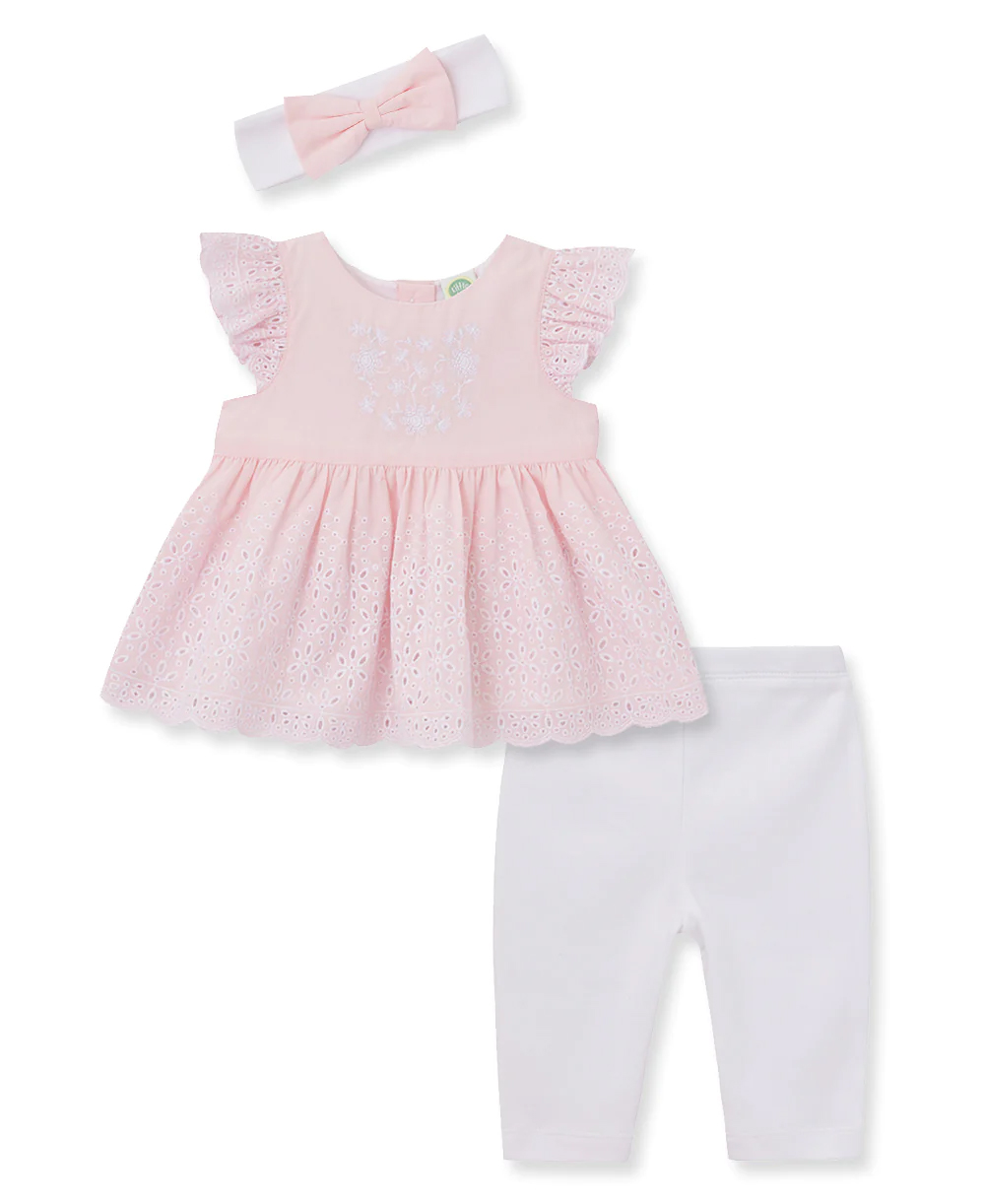Daisy Eyelet Set White