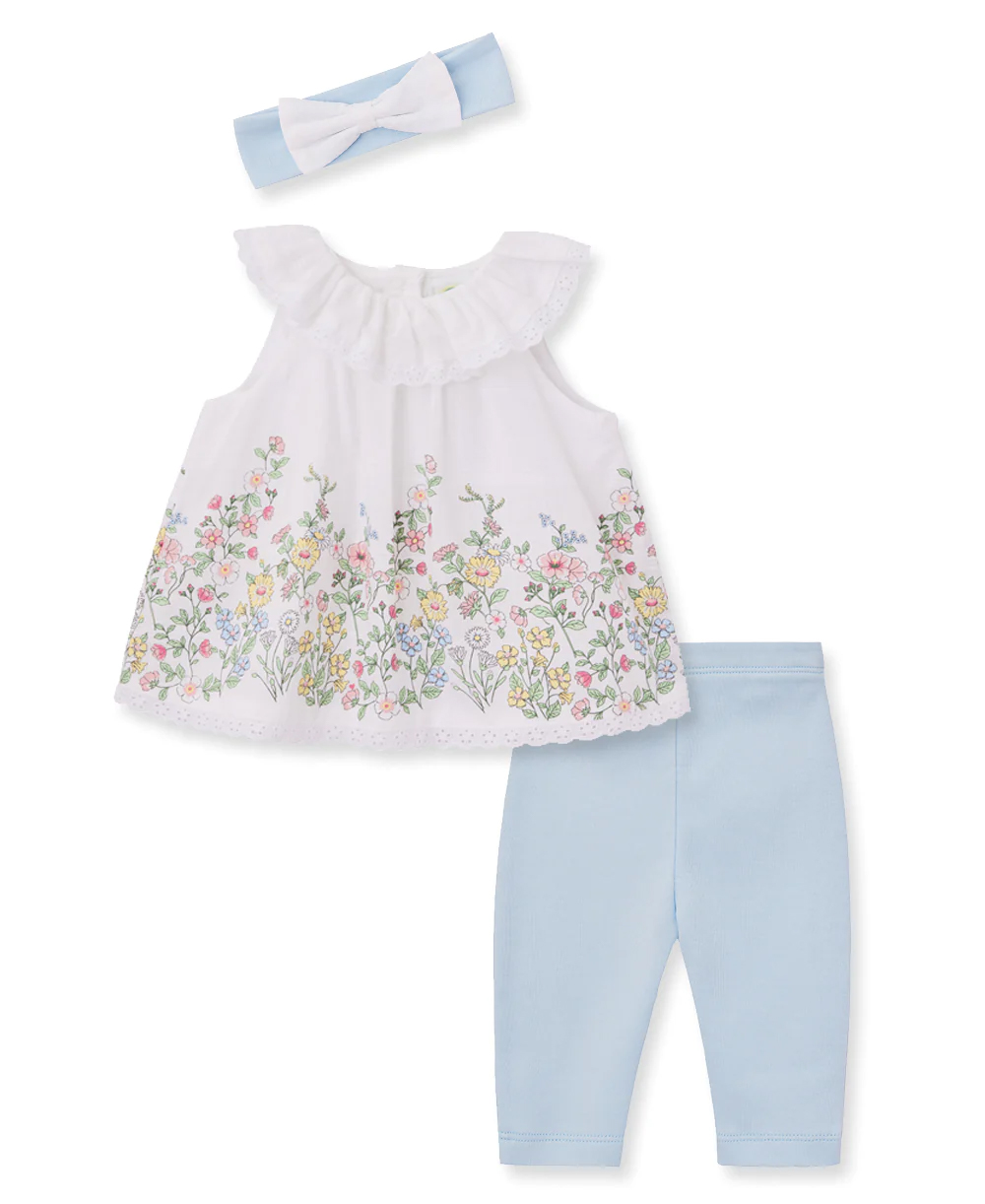 Floral Border Set Blue
