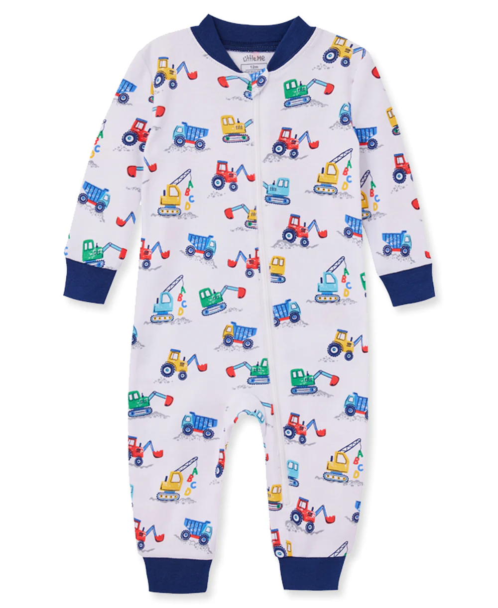 Construction Zip White/Blue
