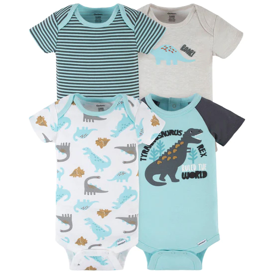 Tyrannosaurus 4pk Onesies