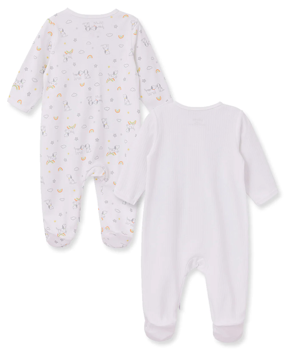 Lucky Pups 2pk Footies White