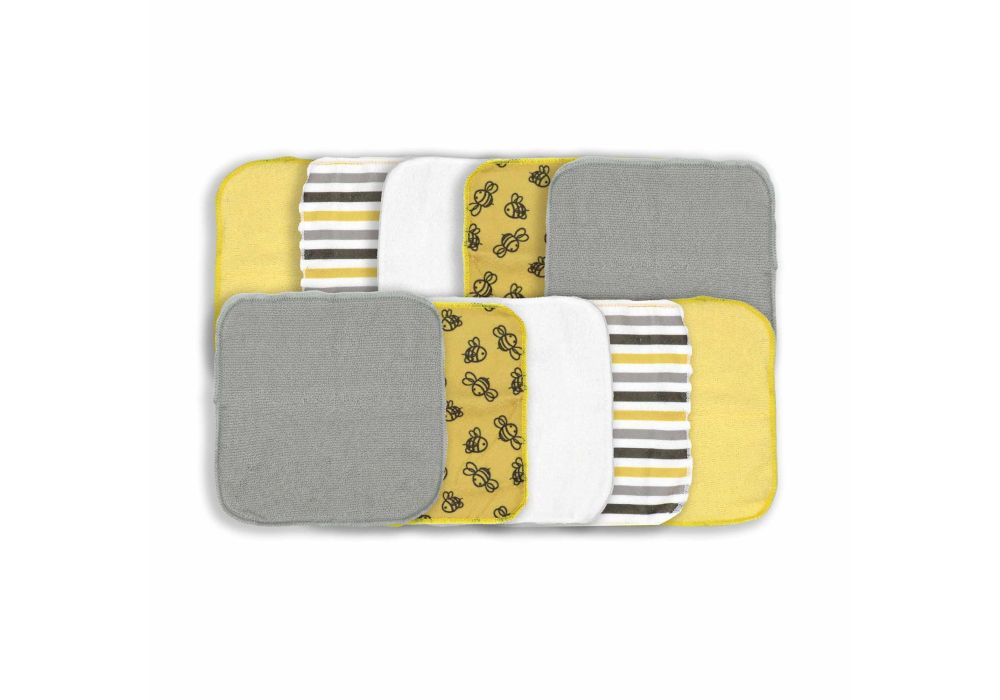 10pk Washcloths Bee