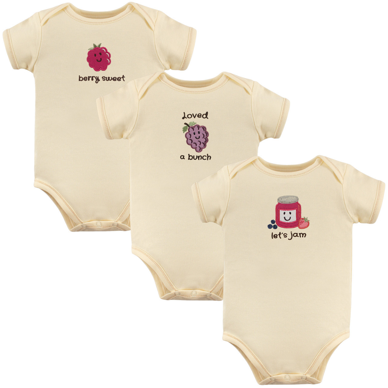 3PK LETS JAM ORGANIC ONESIES